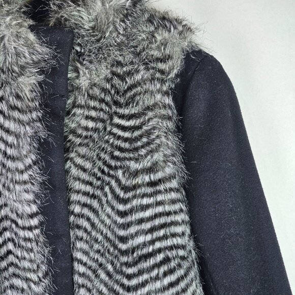 Ann Taylor Cashmere Faux Fur Long Waisted Coat, Sz XS - Picture 3 of 9